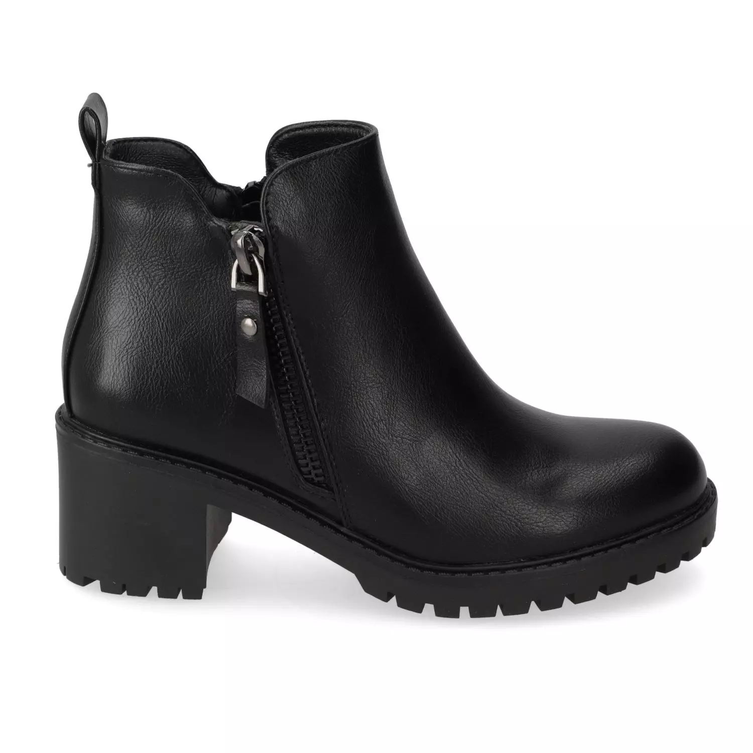 Botines Mujer New Walk Taco Ancho Negro-1