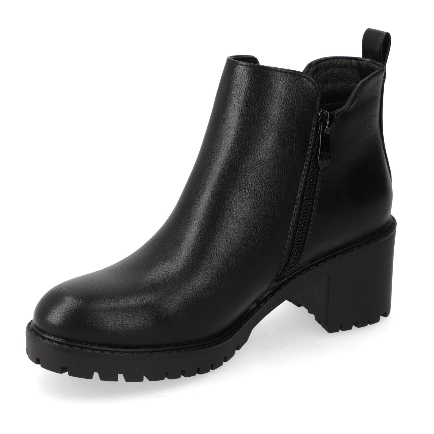 Botines Mujer New Walk Taco Ancho Negro-2