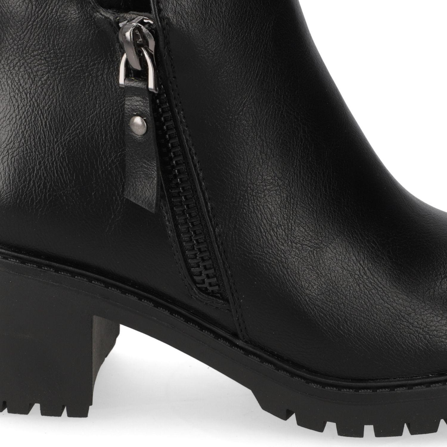 Botines Mujer New Walk Taco Ancho Negro-4
