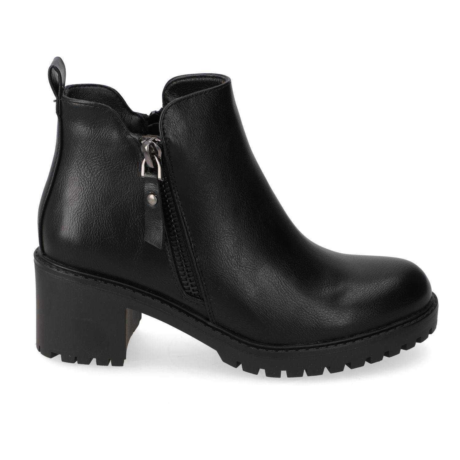 Botines Mujer New Walk Taco Ancho Negro-1