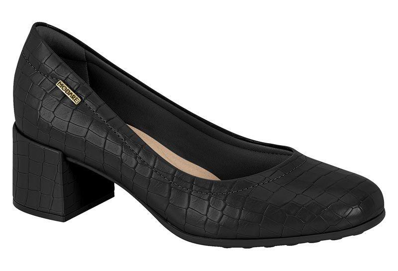 Zapato Mujer Taco Cuadrado Negro 7370-100- Modare-0