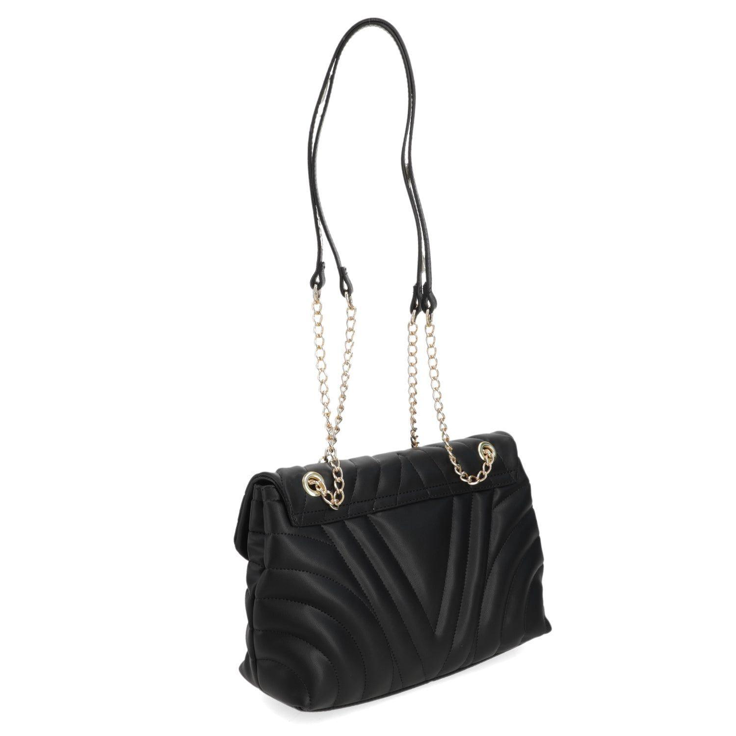 Cartera Bandolera Acolchada Negra Vizzano con Cadena-3