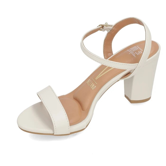 Sandalia Mujer Taco Cuadrado Eco Cuero Blanco Vizzano 6262-474-7286-35312-1