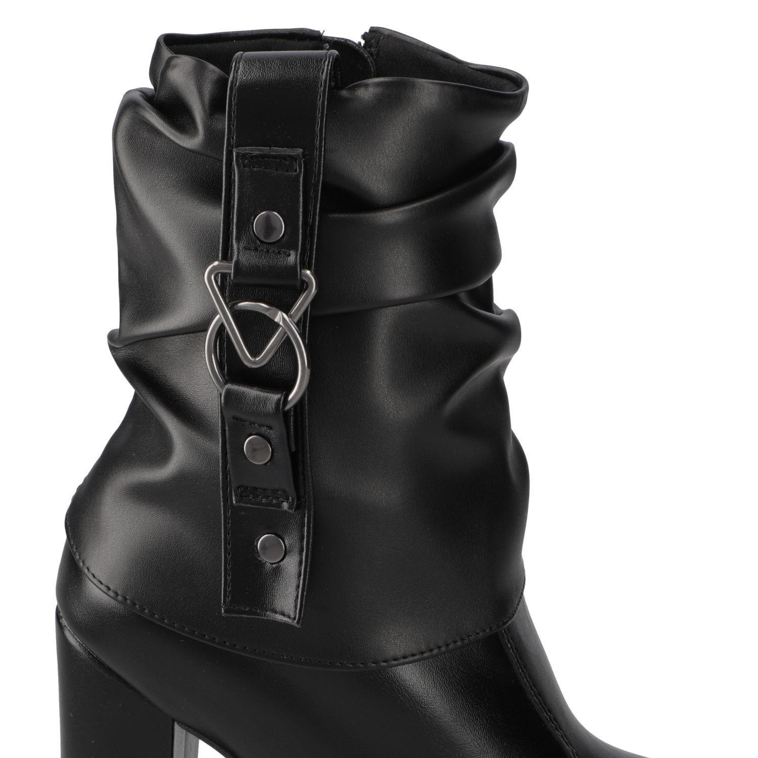 Botín Vizzano Taco Ancho 7 cm Negro-4