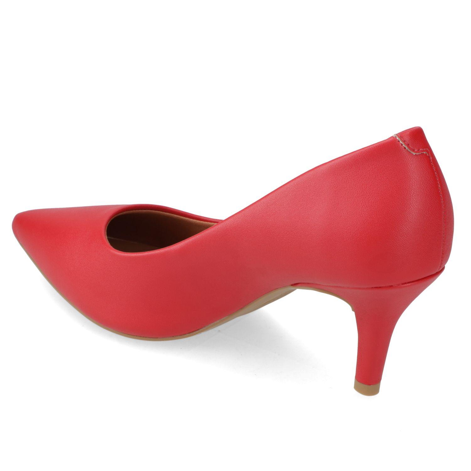 Stiletto Mujer Taco Aguja Medio Rojo Vizzano Ecocuero-3