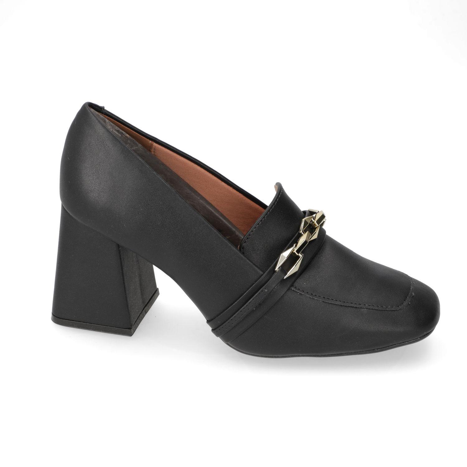 Zapato Taco Vizzano Negro Taco 10 Cm Efecto Cuero  Negro Pelica-0