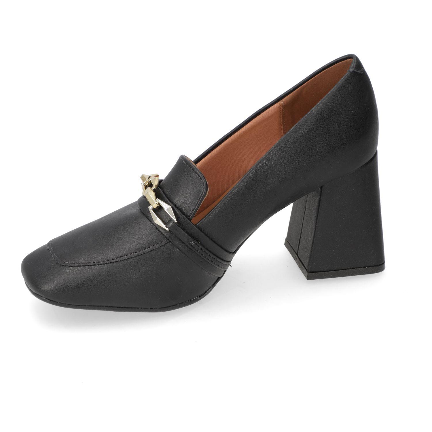 Zapato Taco Vizzano Negro Taco 10 Cm Efecto Cuero  Negro Pelica-2