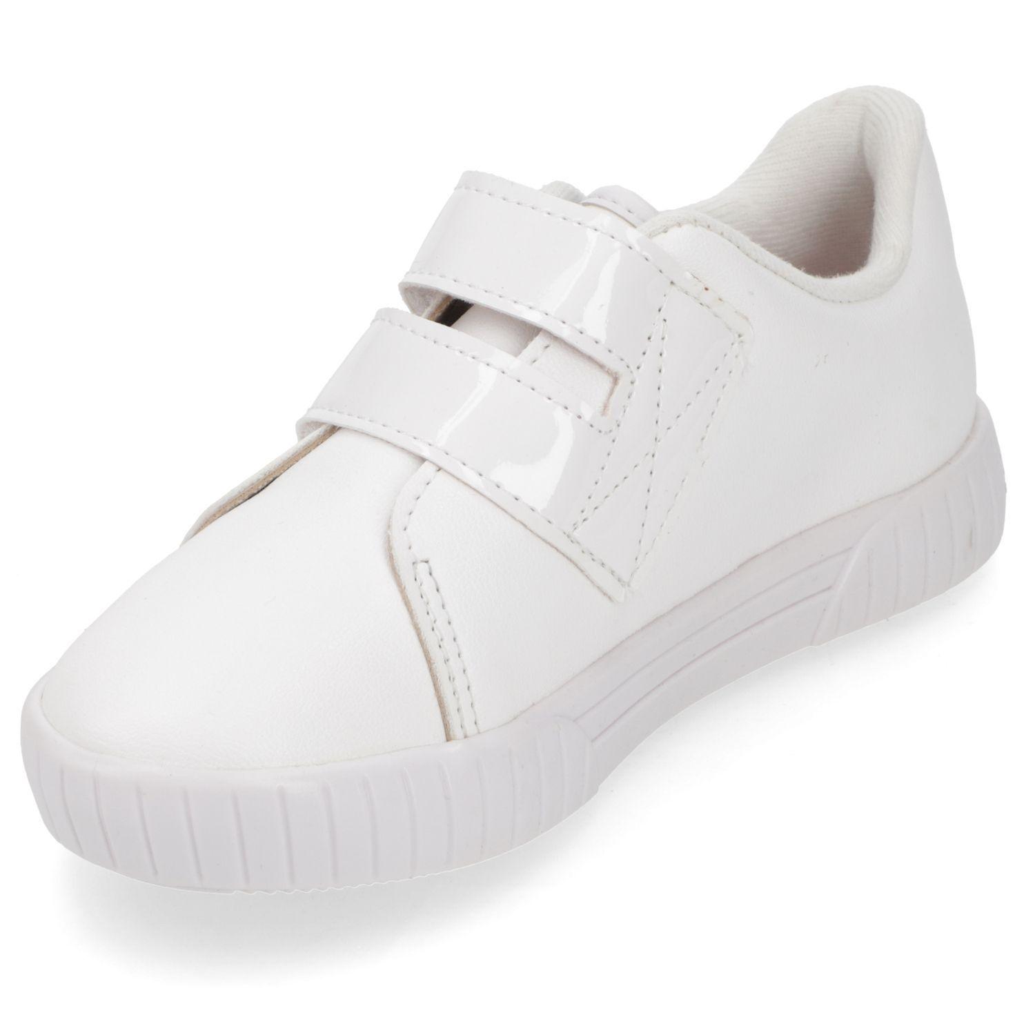 Zapatilla Blanca Niña con Velcro y Detalles Arcoíris Molekinha-2
