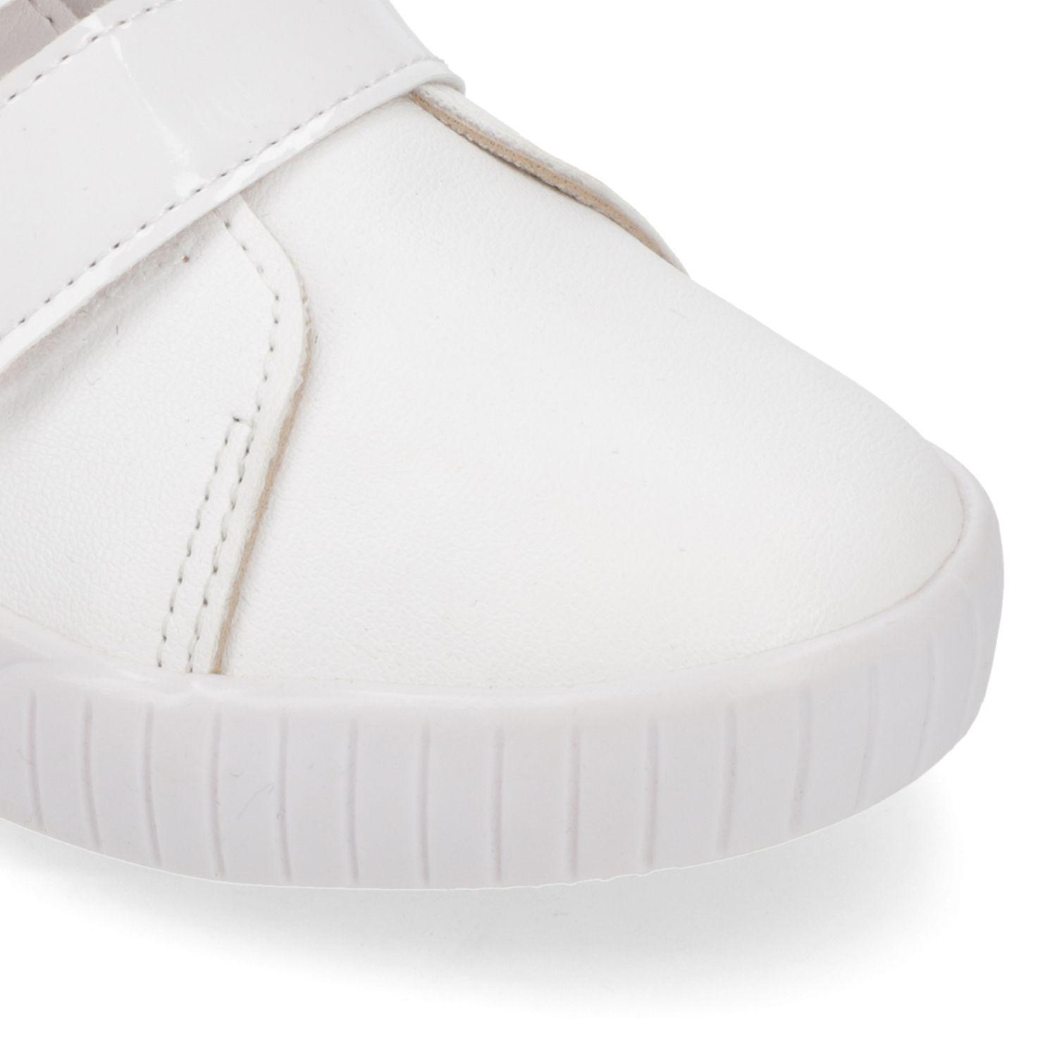 Zapatilla Blanca Niña con Velcro y Detalles Arcoíris Molekinha-5