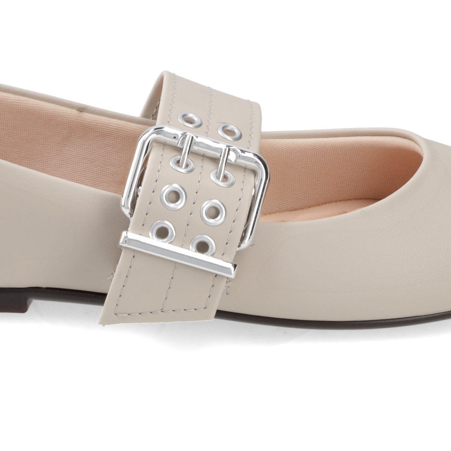 Ballerina Moleca Mujer Gris Hebilla Decorativa-4