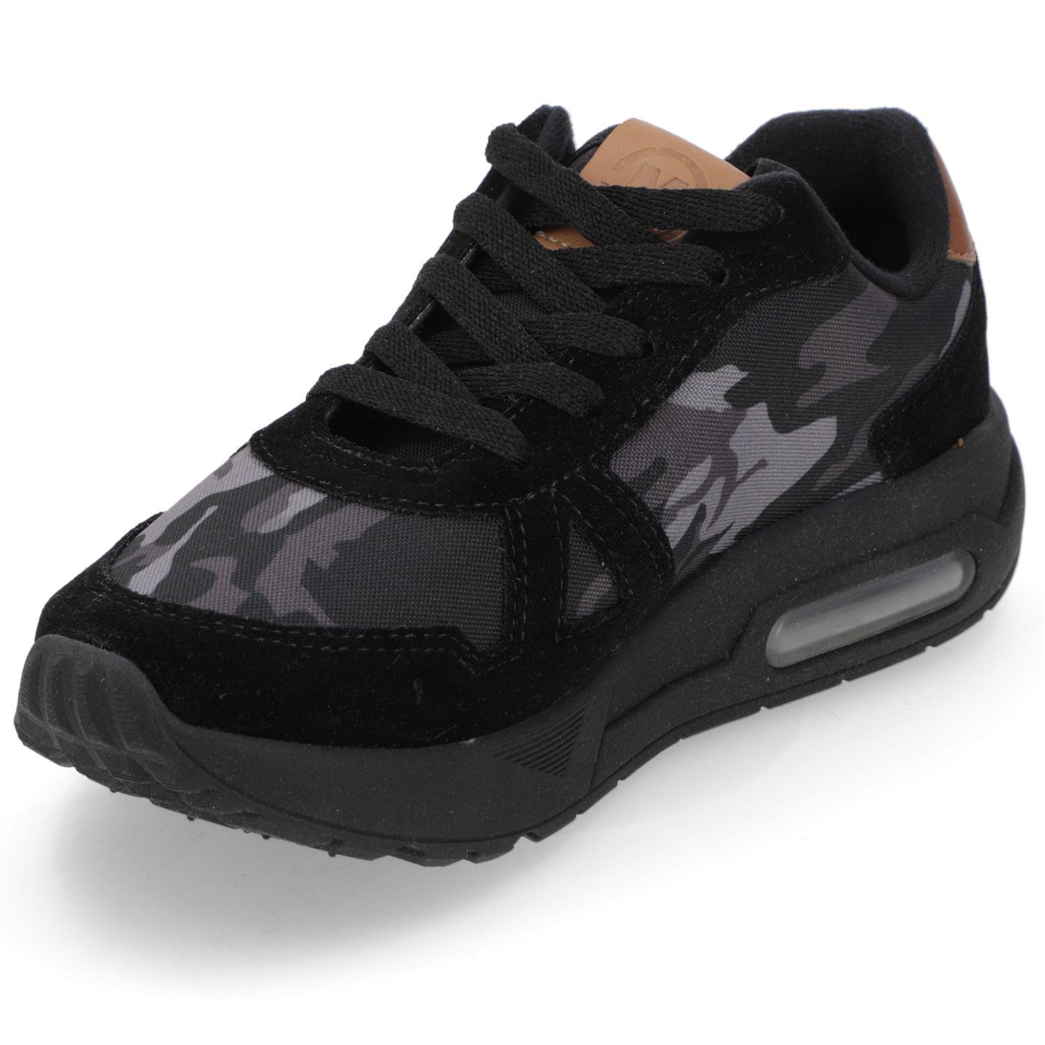 Zapatilla Deportiva Niño Negra con Diseño Camuflaje-2