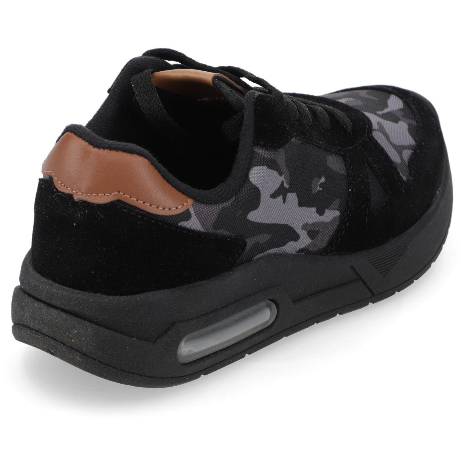 Zapatilla Deportiva Niño Negra con Diseño Camuflaje-4