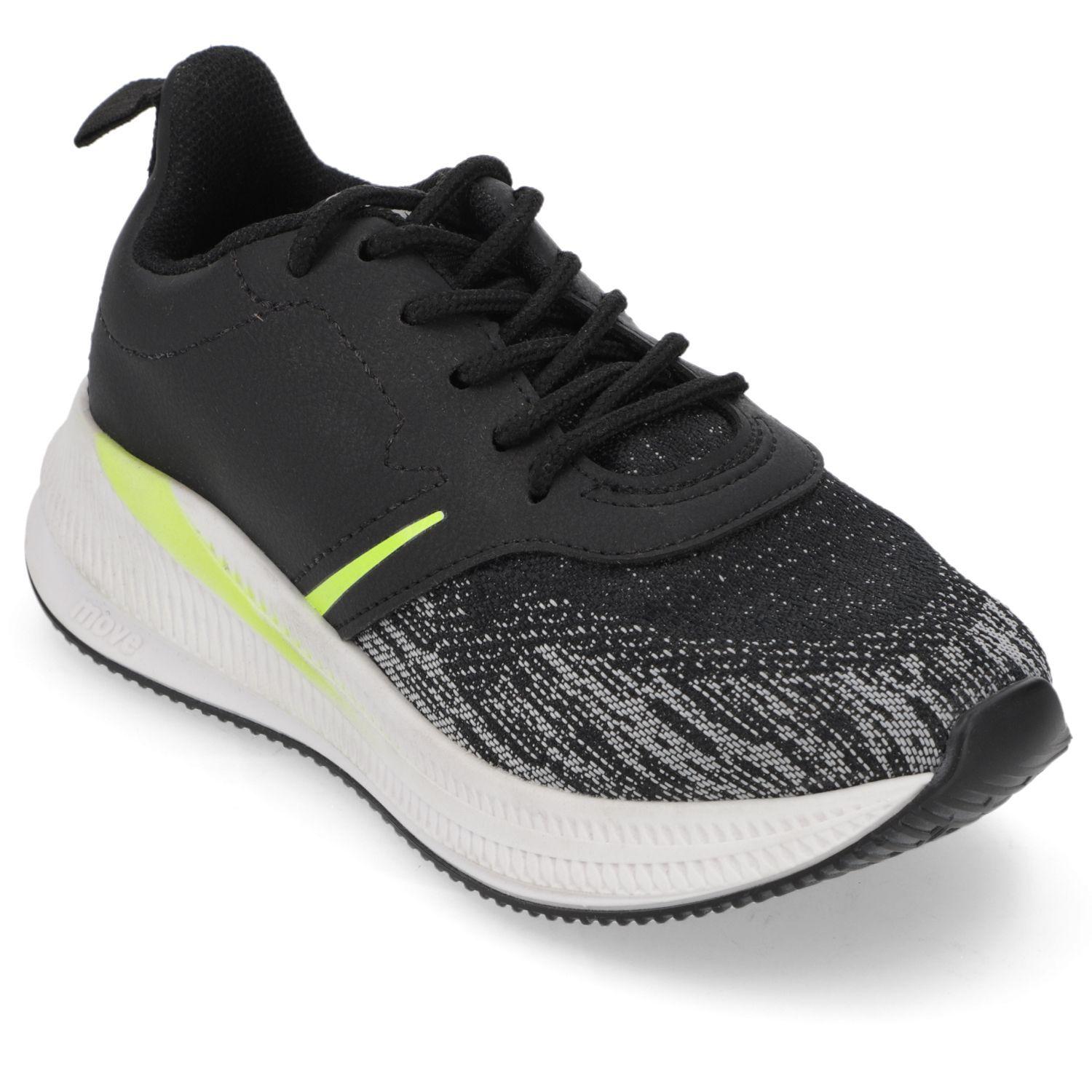 Zapatilla Deportiva Niño Negra con Detalles Neón Molekinho-0