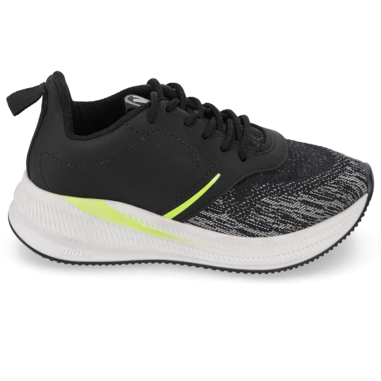 Zapatilla Deportiva Niño Negra con Detalles Neón Molekinho-1
