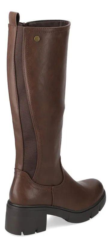 Bota Mujer Taco Ancho 5 Cm Café New Walk-2