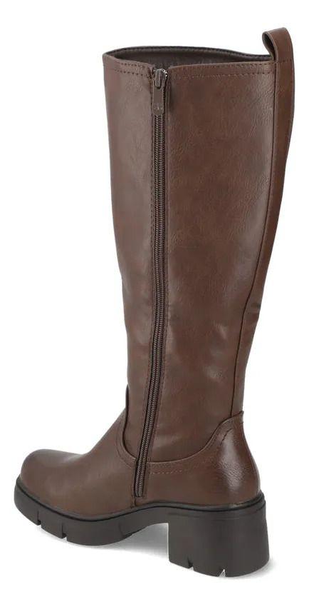 Bota Mujer Taco Ancho 5 Cm Café New Walk-4