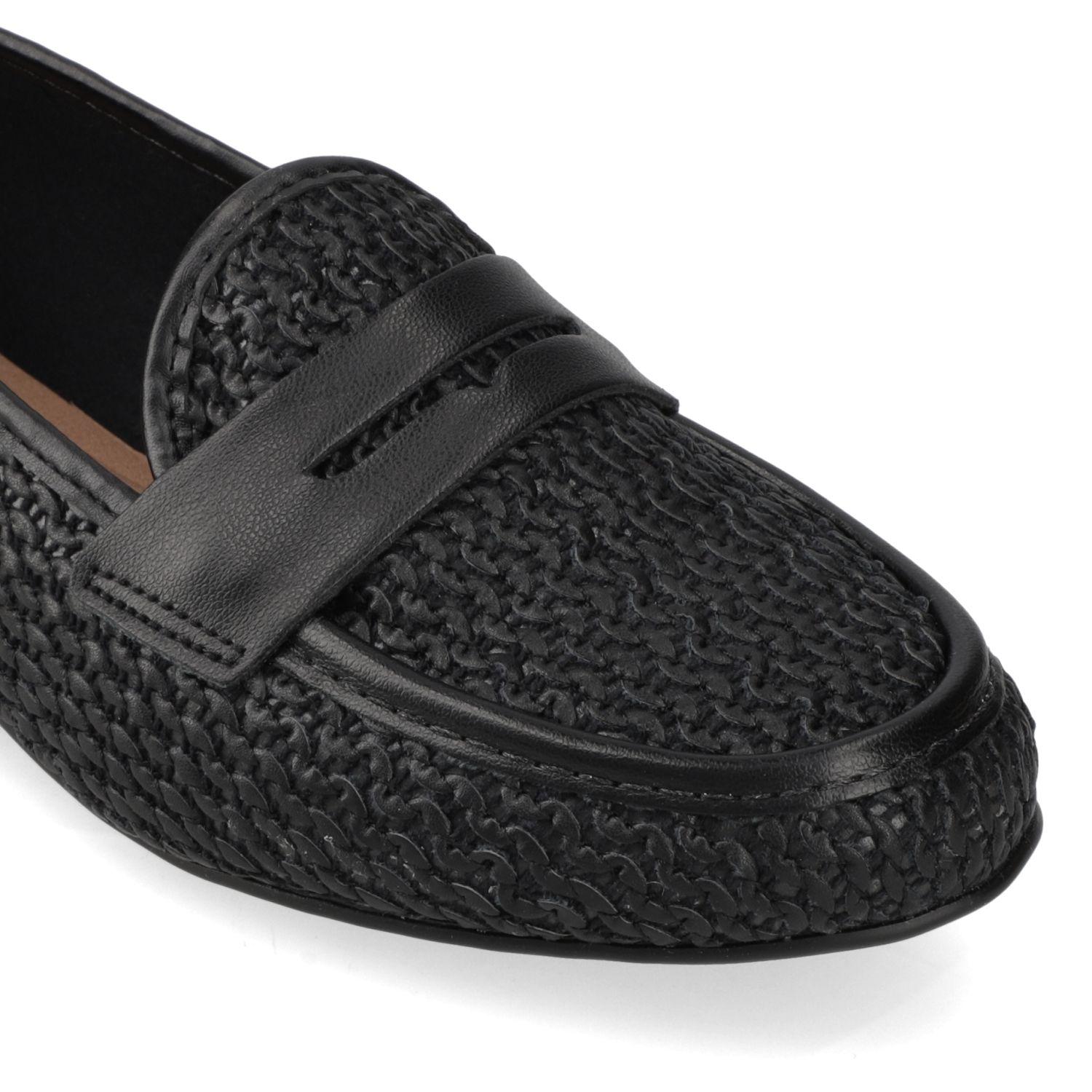 Mocasin Beira Rio Negro Efecto Cuero  Negro Tira Palha Mali/Napa Turim-5