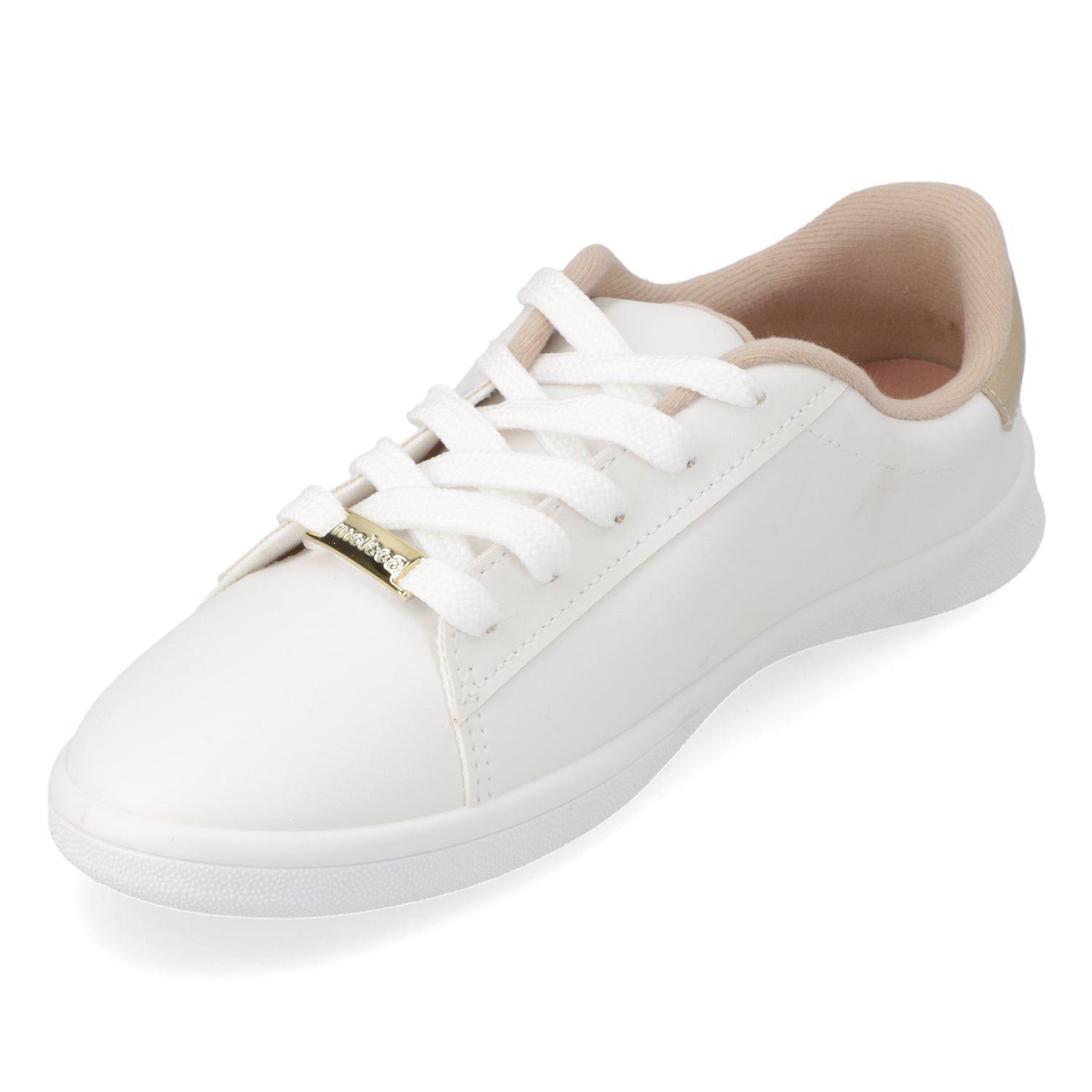 Zapatilla Casual Blanca con Tachas Doradas-3