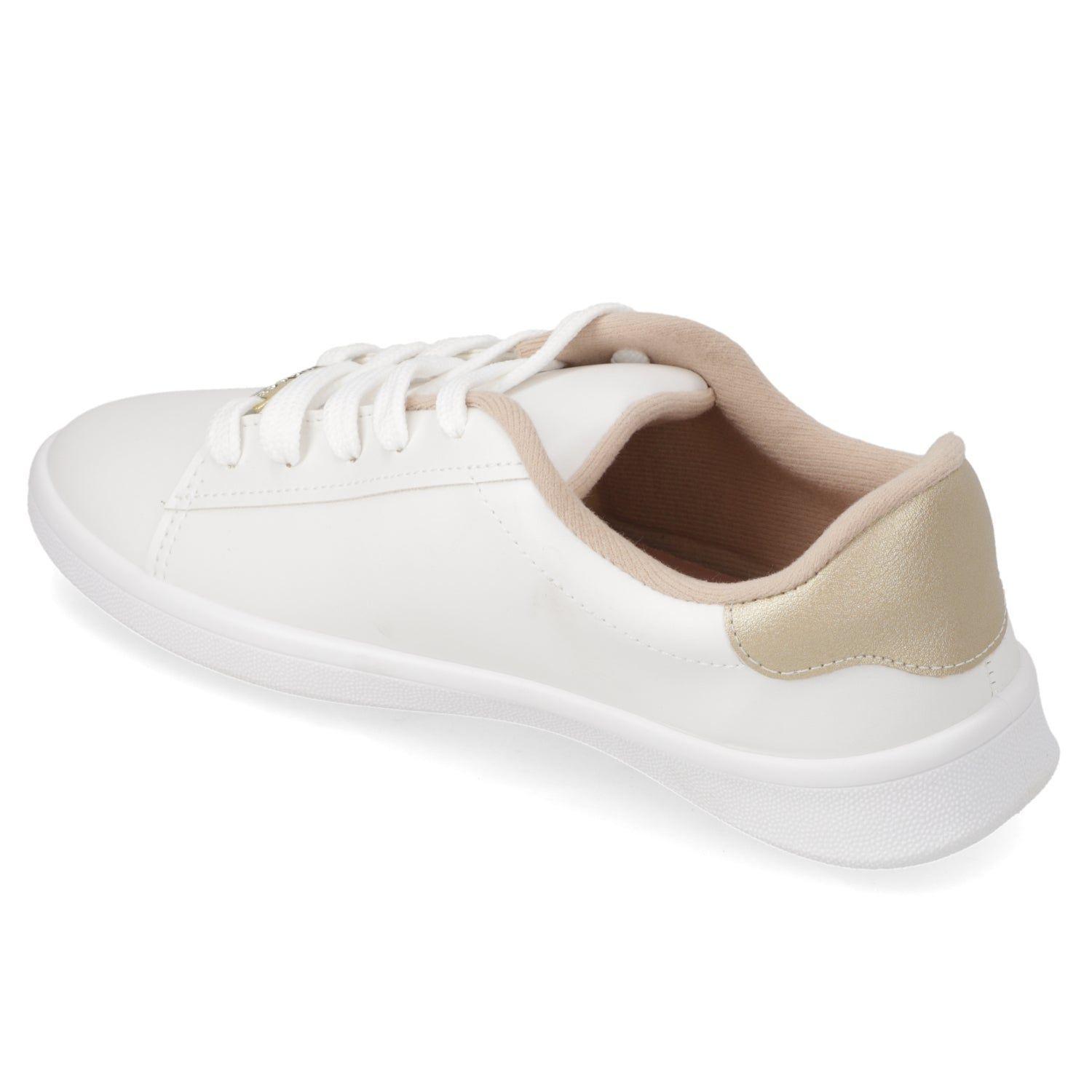 Zapatilla Casual Blanca con Tachas Doradas-2