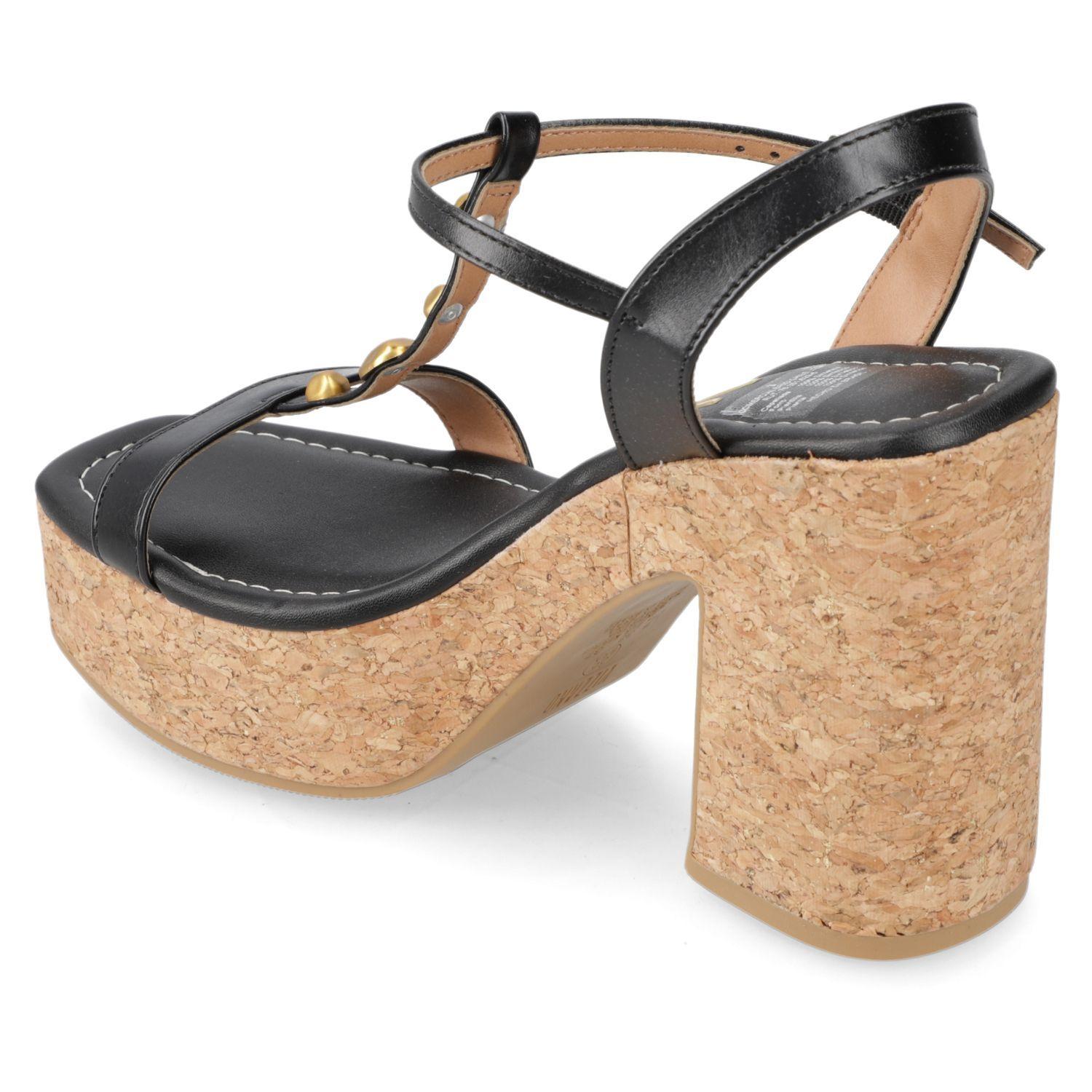 Sandalia Taco Ancho Alto Negro Vizzano Ecocuero-2
