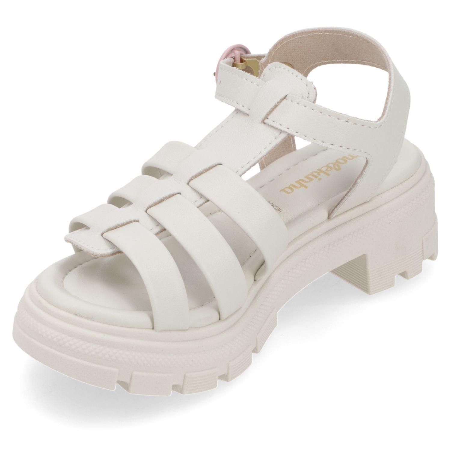Sandalia Chunky Niña Blanca Molekinha-3