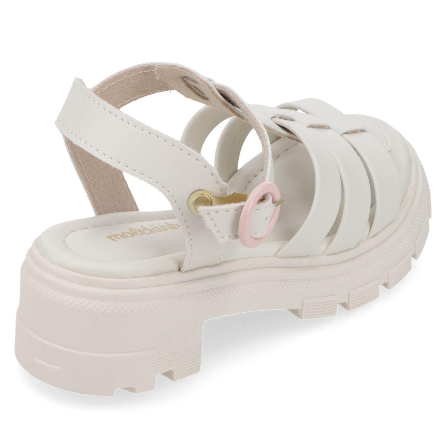 Sandalia Chunky Niña Blanca Molekinha-4
