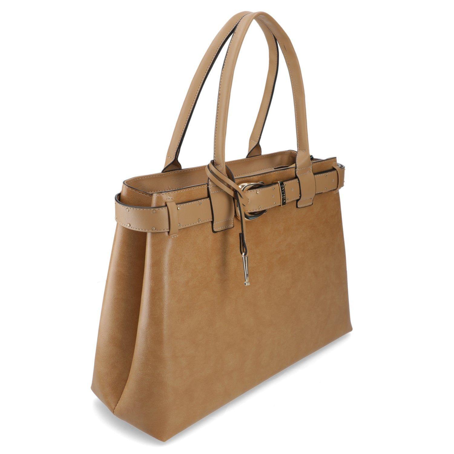 Cartera Tote Camel Vizzano con Detalle de Cinturón-4