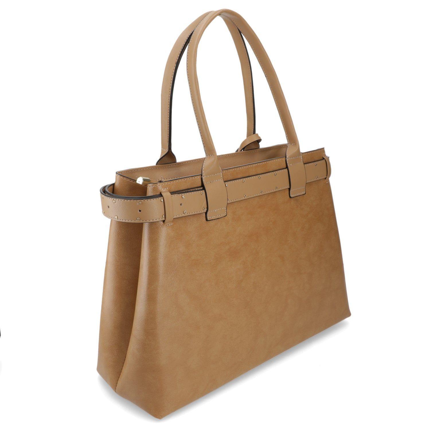 Cartera Tote Camel Vizzano con Detalle de Cinturón-5