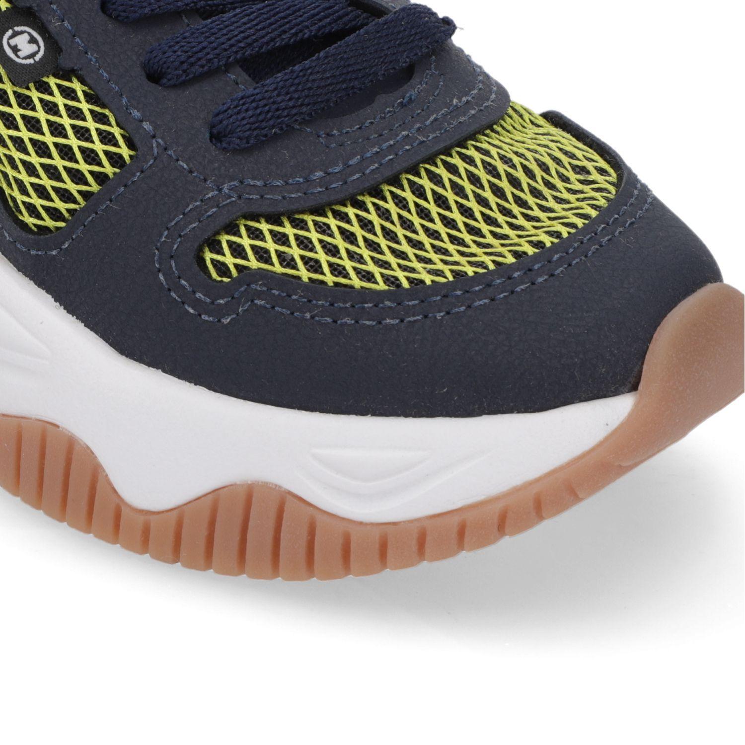 Zapatilla Deportiva Niño Azul con Detalles Amarillo Neón-5
