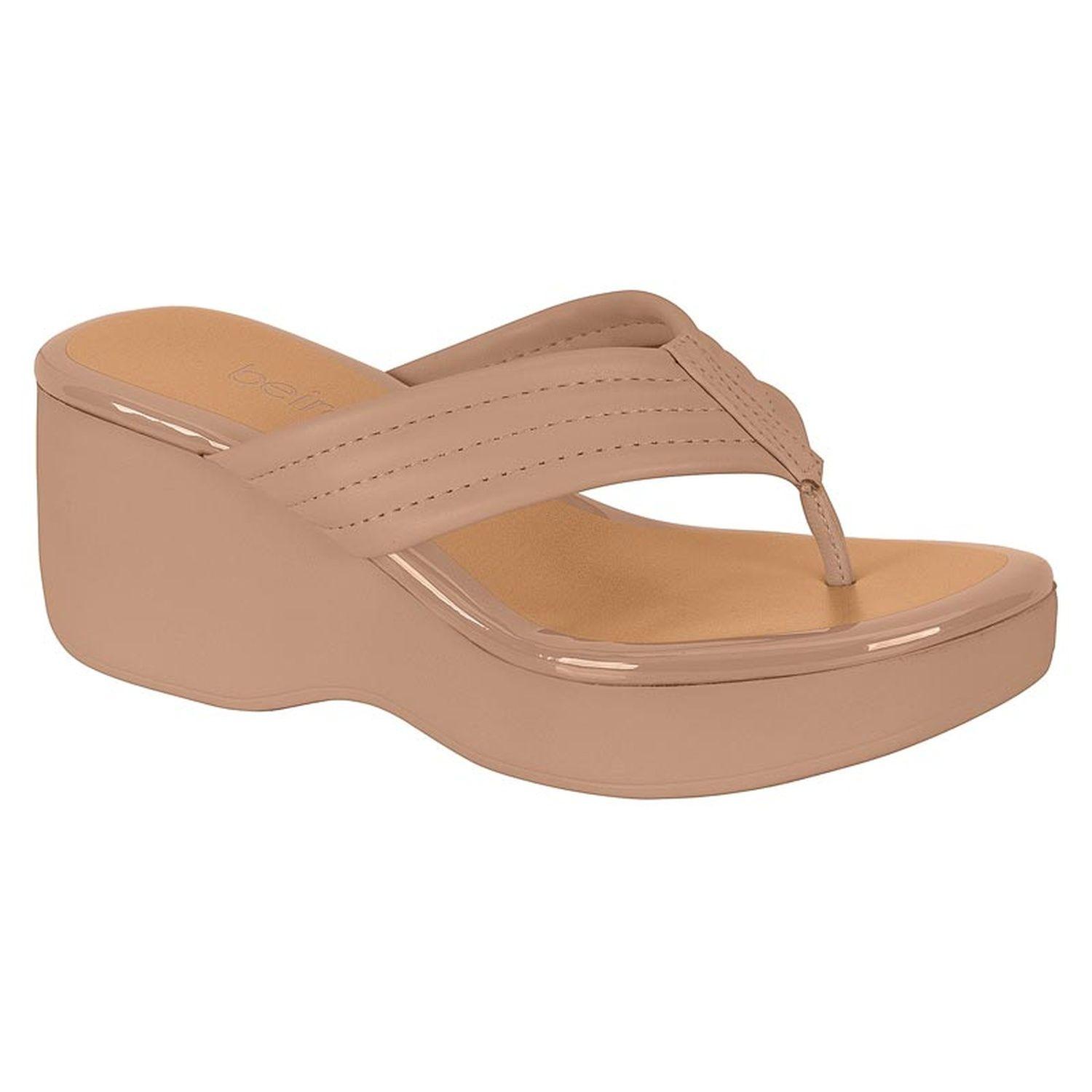 Sandalia Taco Beira Rio Nude 14043-0