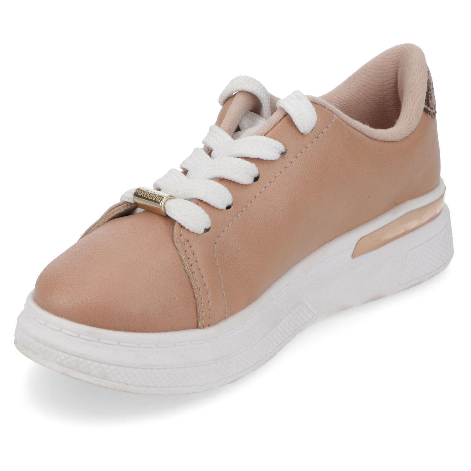 Zapatilla Urbana Niña Beige con Detalles Dorados Molekinha-2