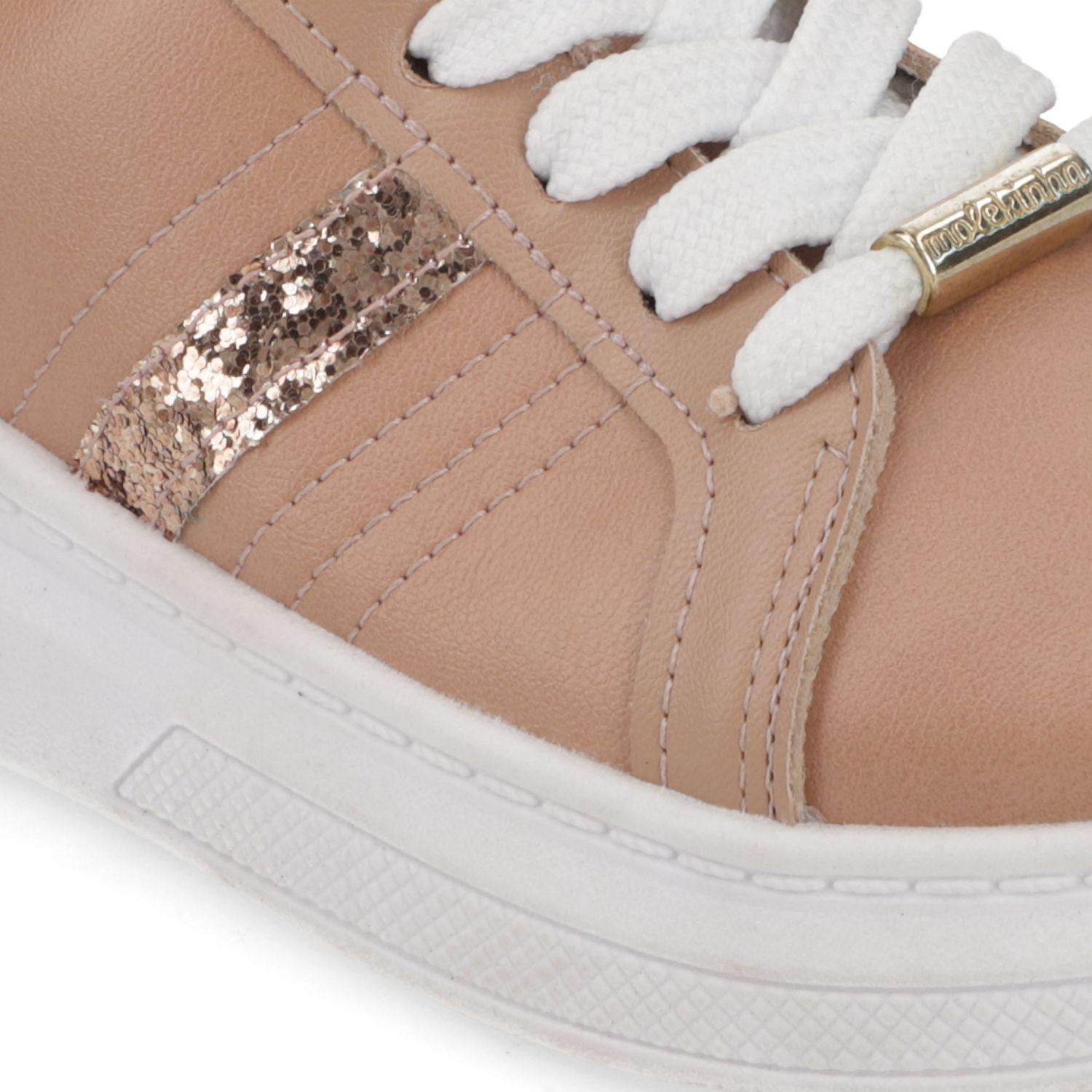 Zapatilla Urbana Niña Beige con Detalles Dorados Molekinha-5