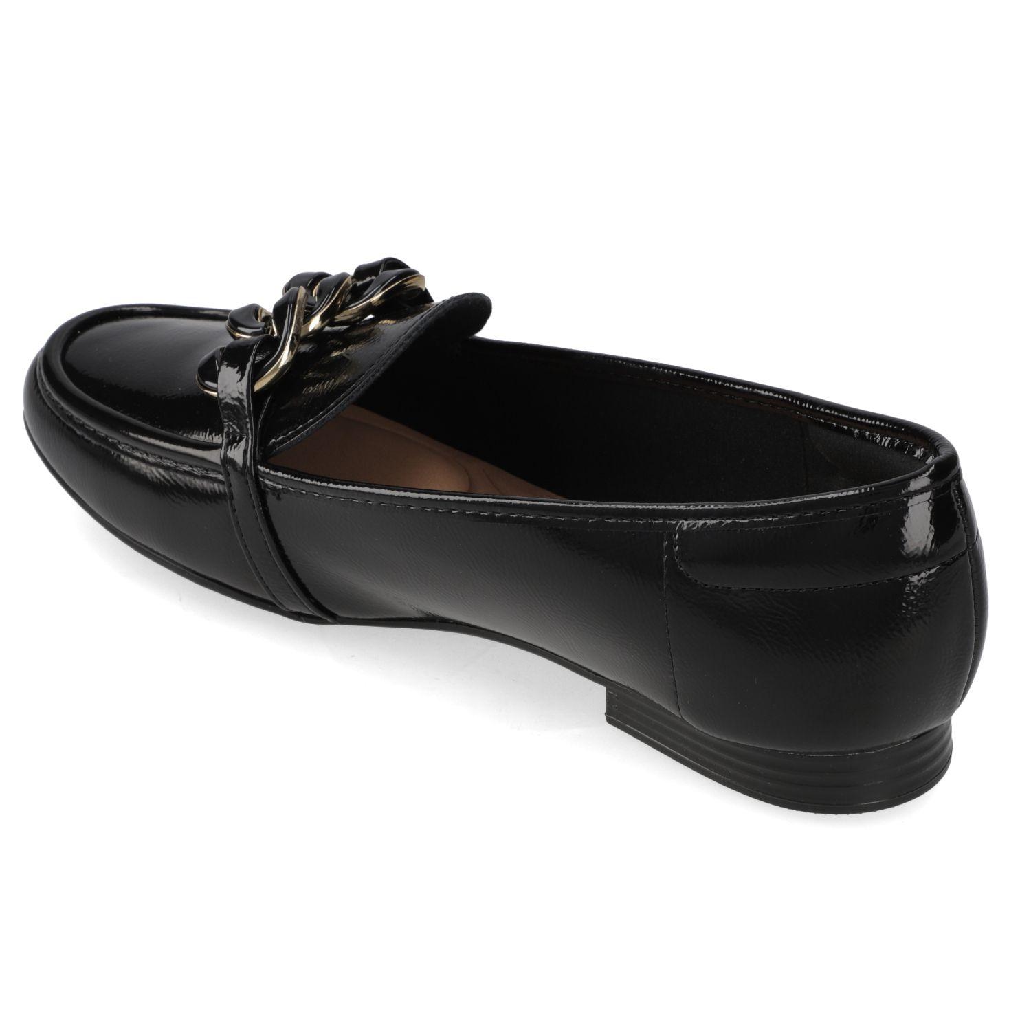 Mocasin Beira Rio Negro Efecto Cuero  Negro Verniz Glam-3