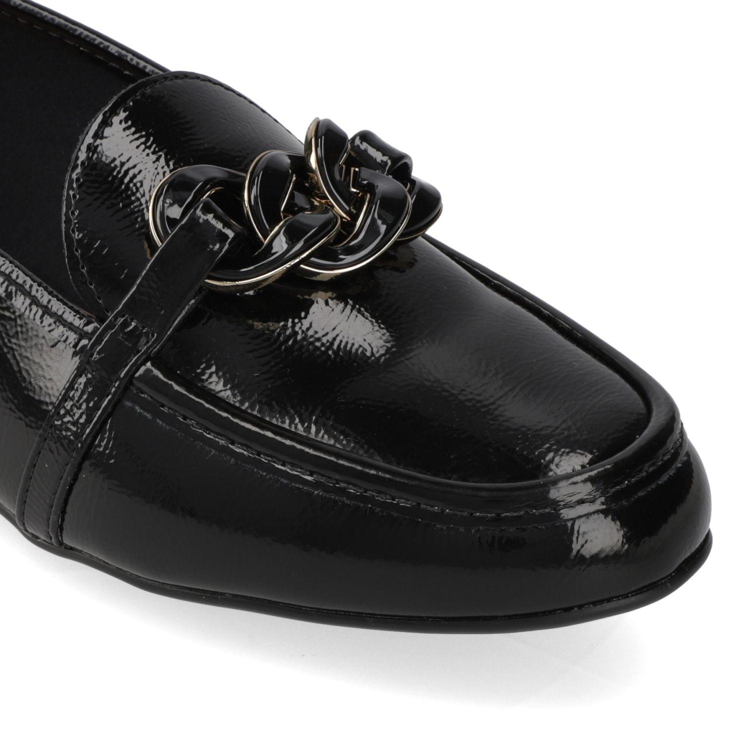 Mocasin Beira Rio Negro Efecto Cuero  Negro Verniz Glam-5