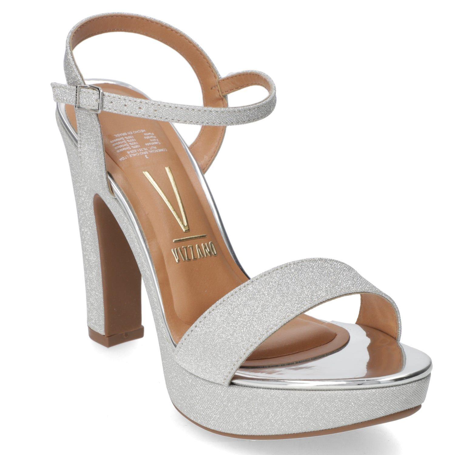 Sandalia Taco Cuadrado Plateado Glitter Vizzano-0