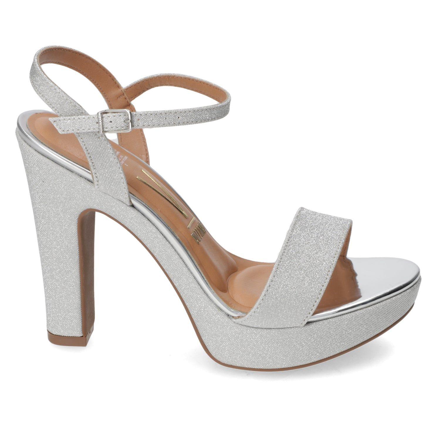 Sandalia Taco Cuadrado Plateado Glitter Vizzano-1