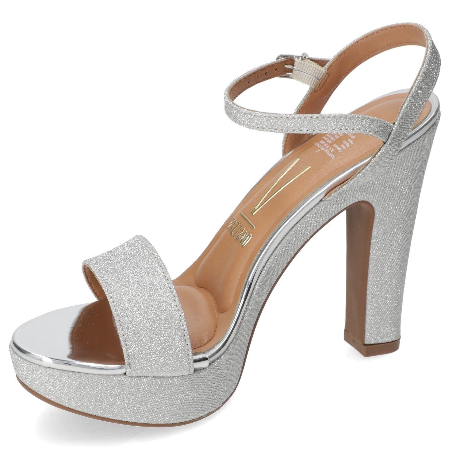 Sandalia Taco Cuadrado Plateado Glitter Vizzano-2