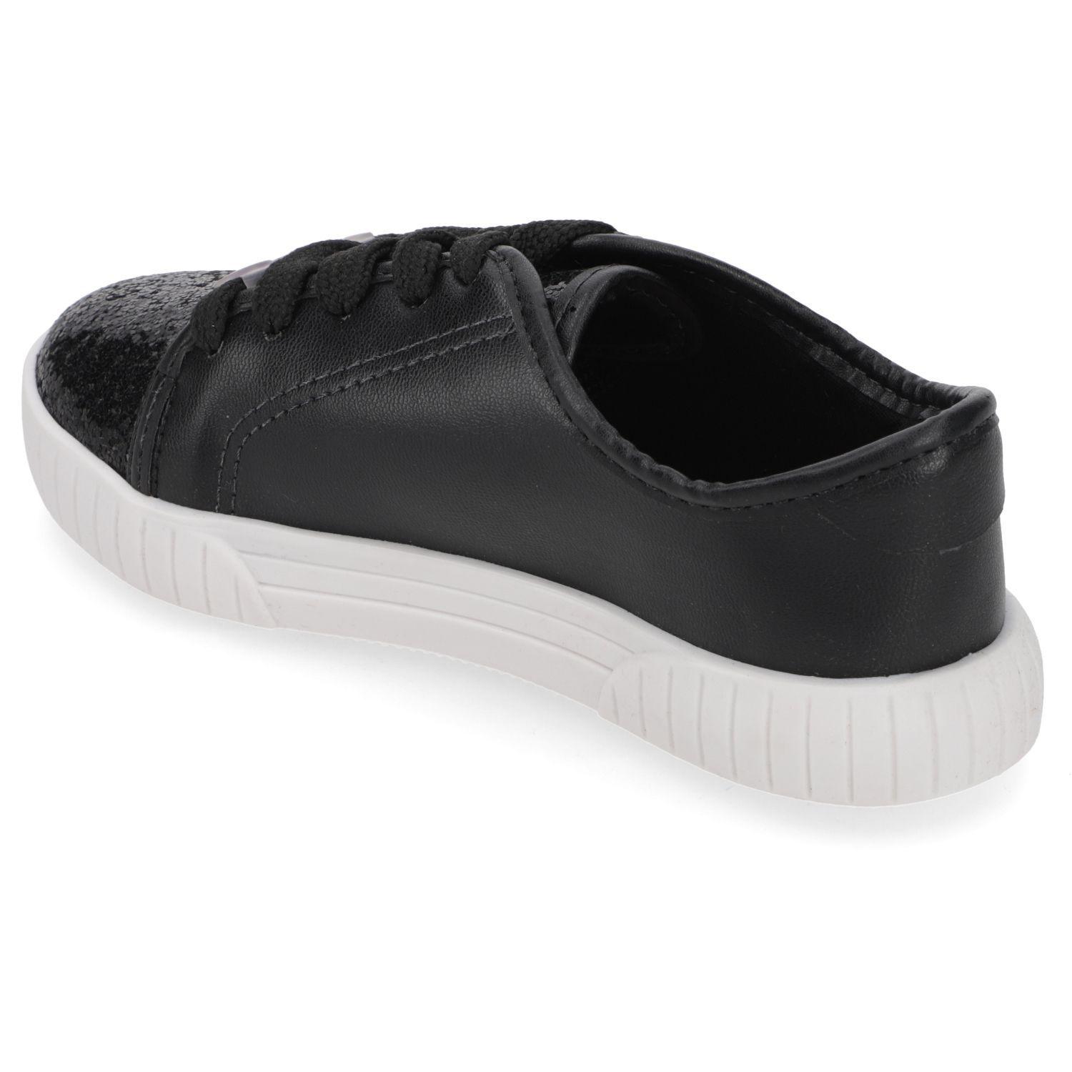 Zapatilla Urbana Niña Negra con Glitter y Mostacillas Molekinha-3