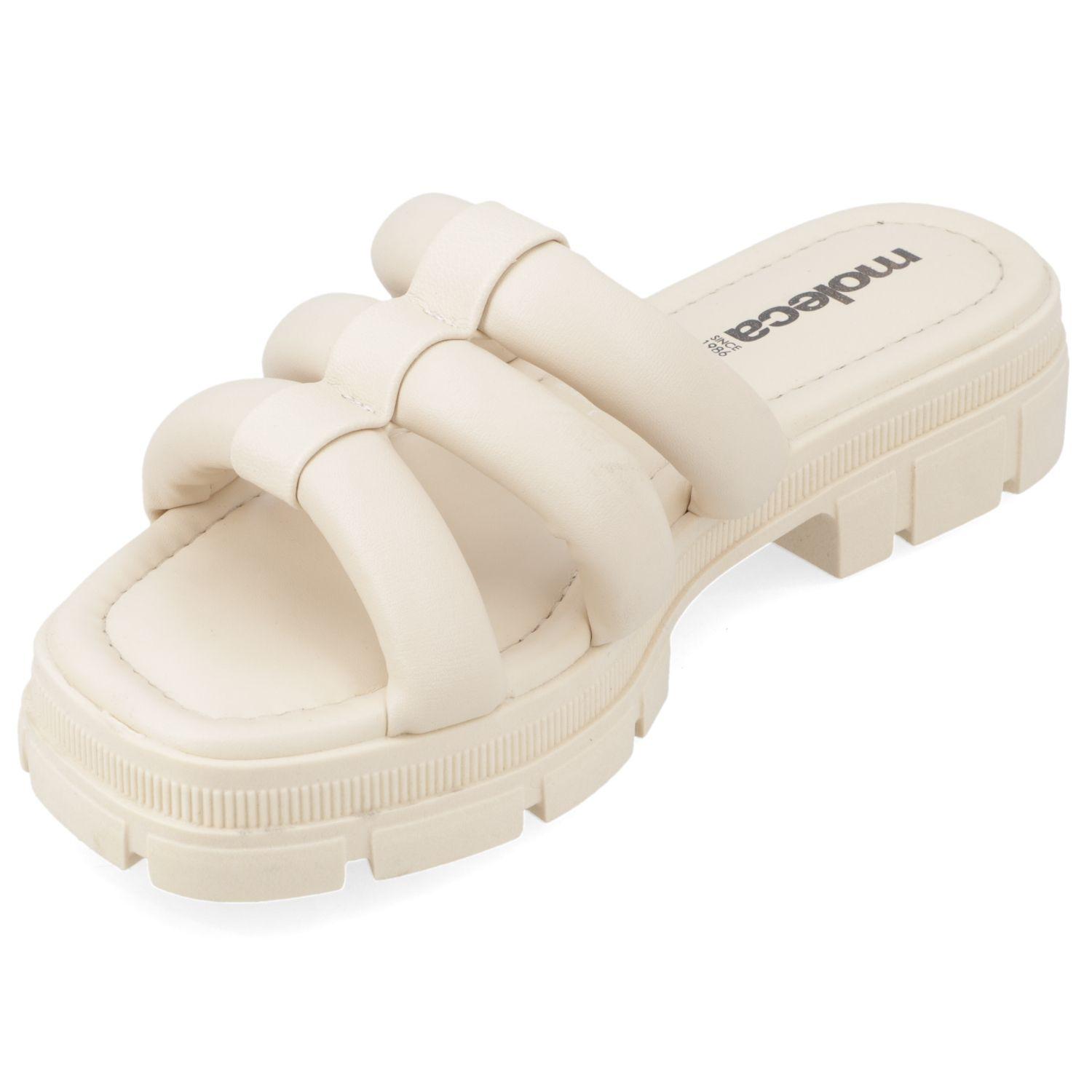 Sandalia Plana Moleca Crema 10869-2