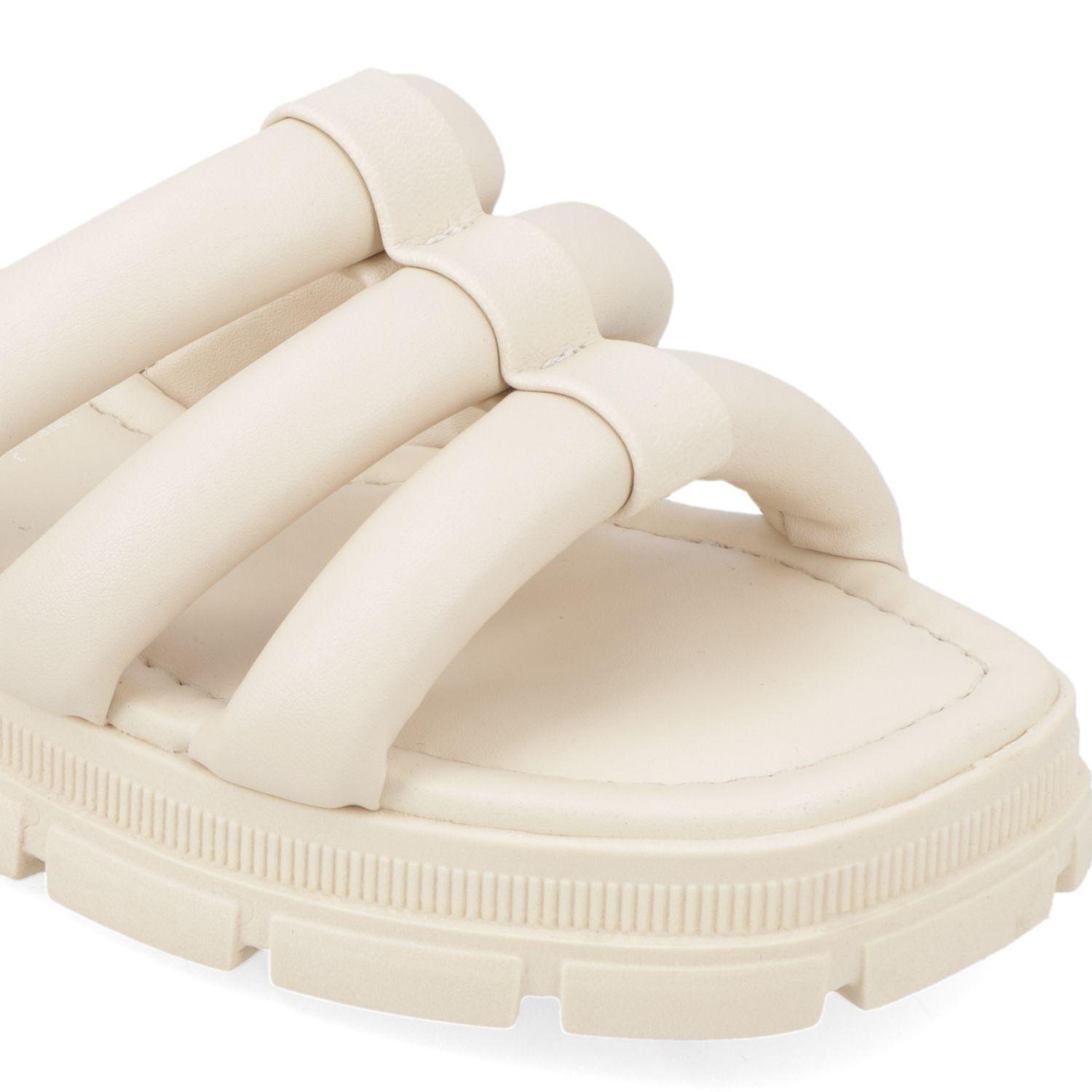 Sandalia Plana Moleca Crema 10869-5