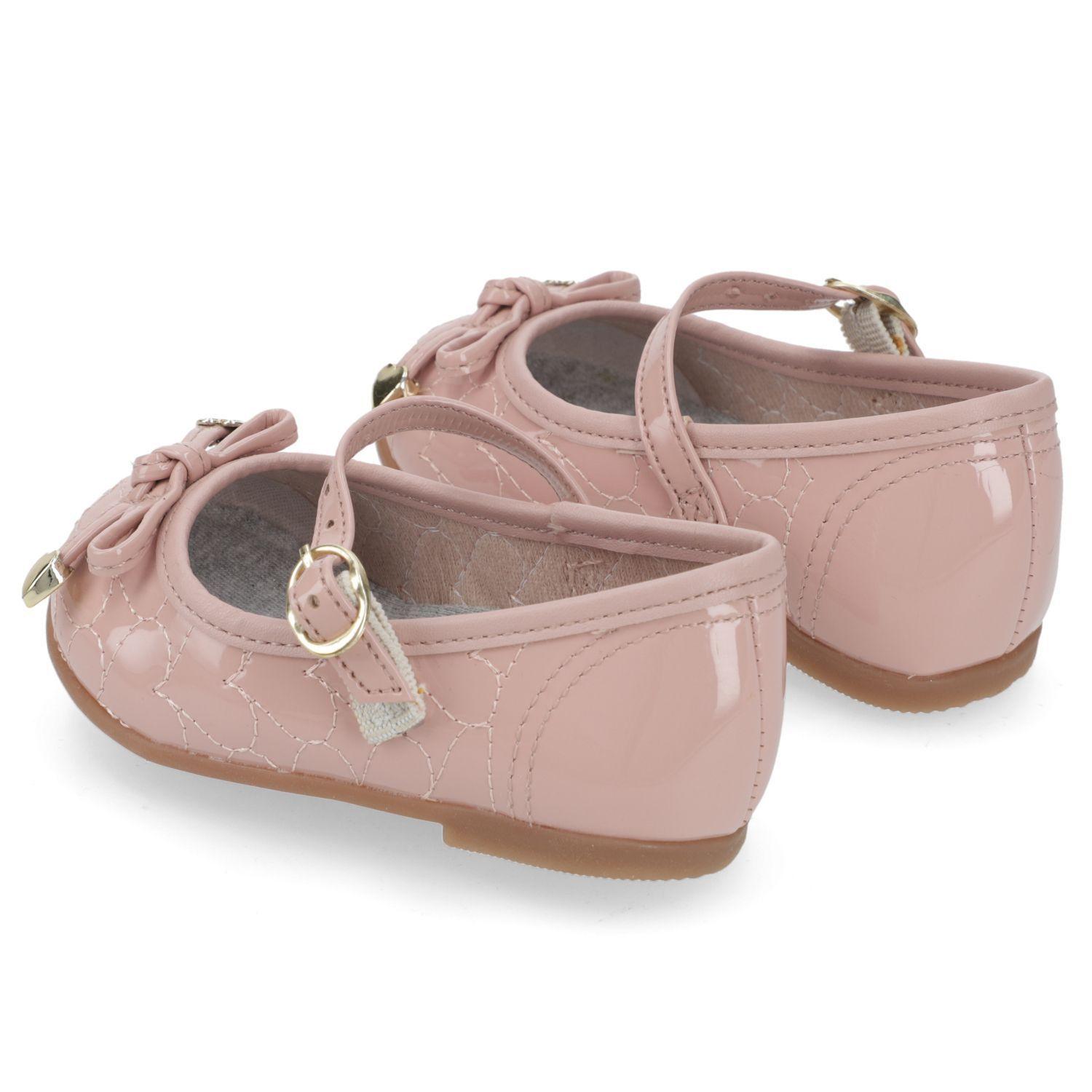 Sandalia Ballerina Bebé Niña Rosada con Corazones Molekinha-3