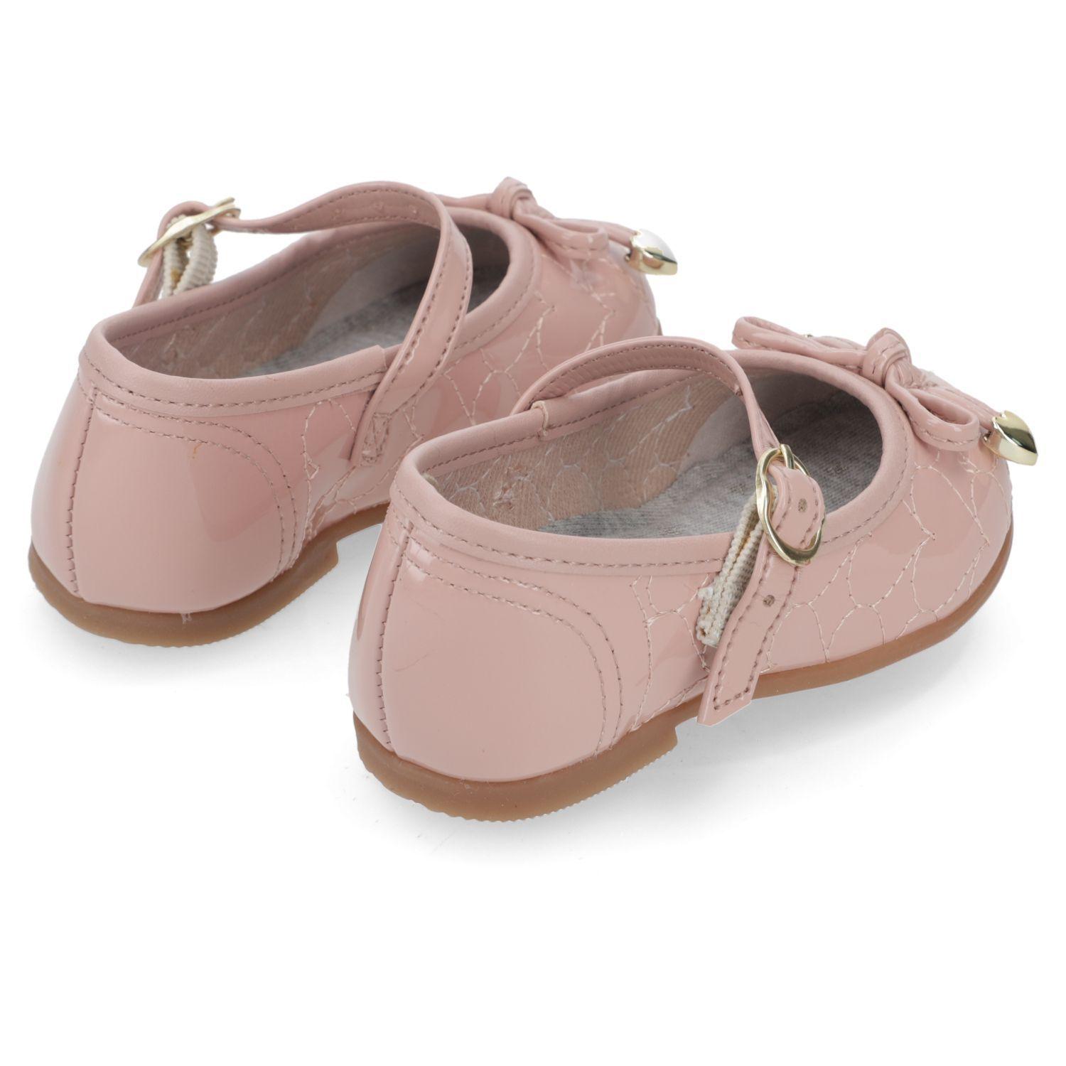 Sandalia Ballerina Bebé Niña Rosada con Corazones Molekinha-4