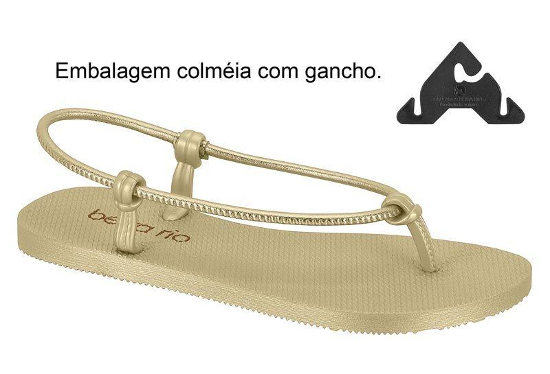 Sandalia Plana Beira Rio Dorado Metalico 15751-0