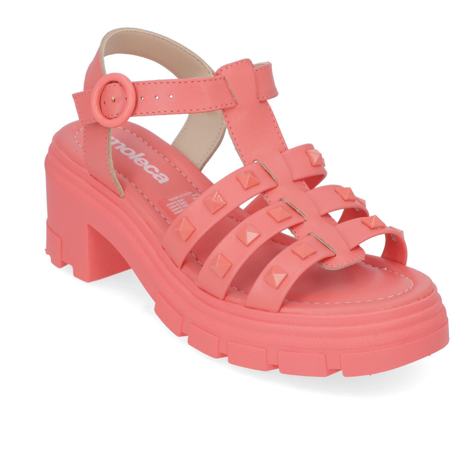 Sandalia Taco Moleca Coral 10927-1