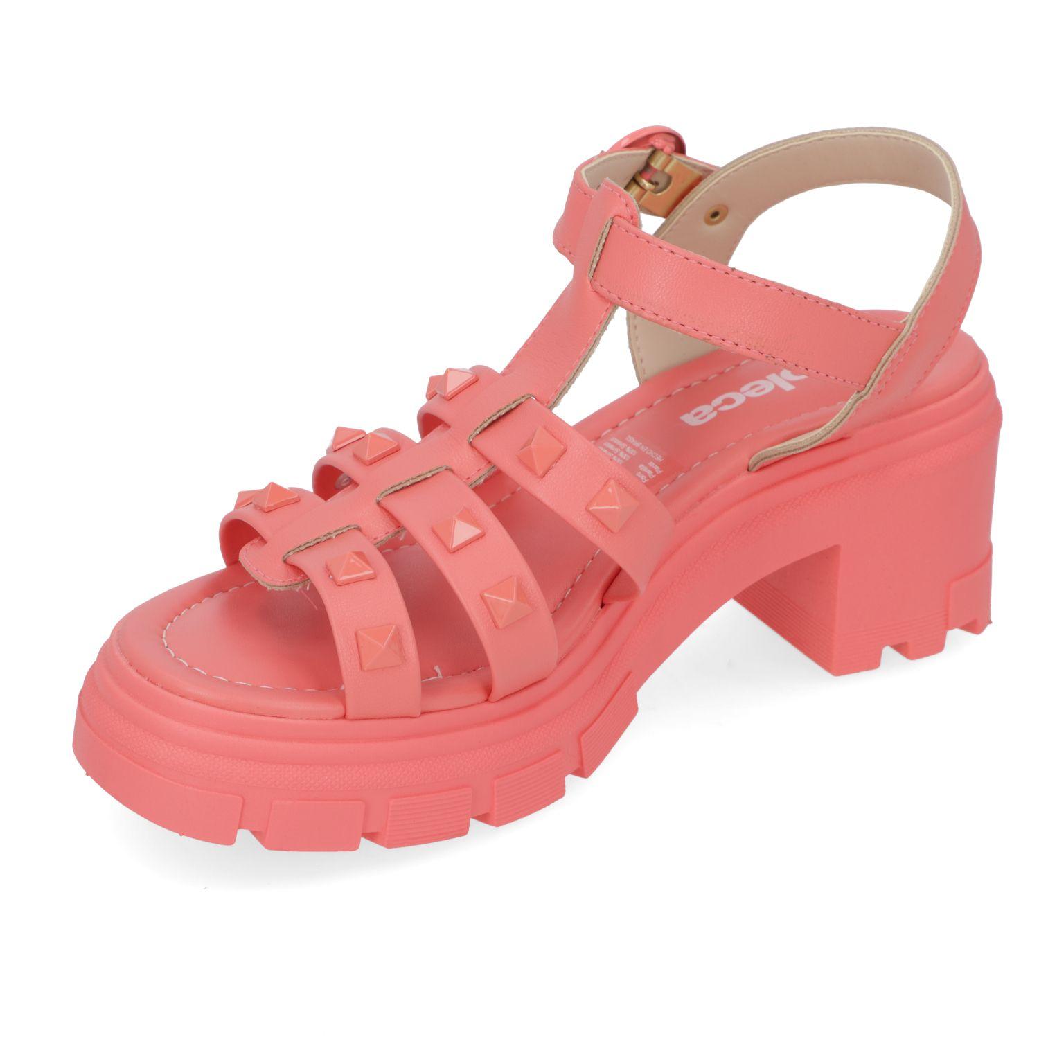 Sandalia Taco Moleca Coral 10927-2