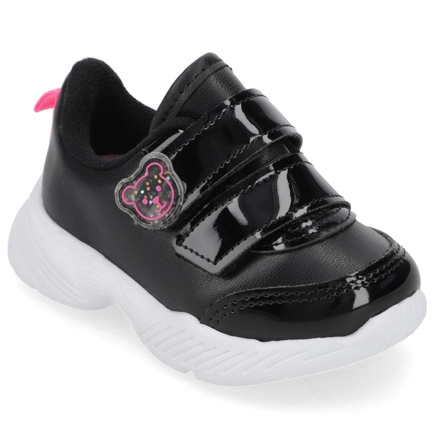 Zapatilla Negra Niña con Cierre de Velcro-0