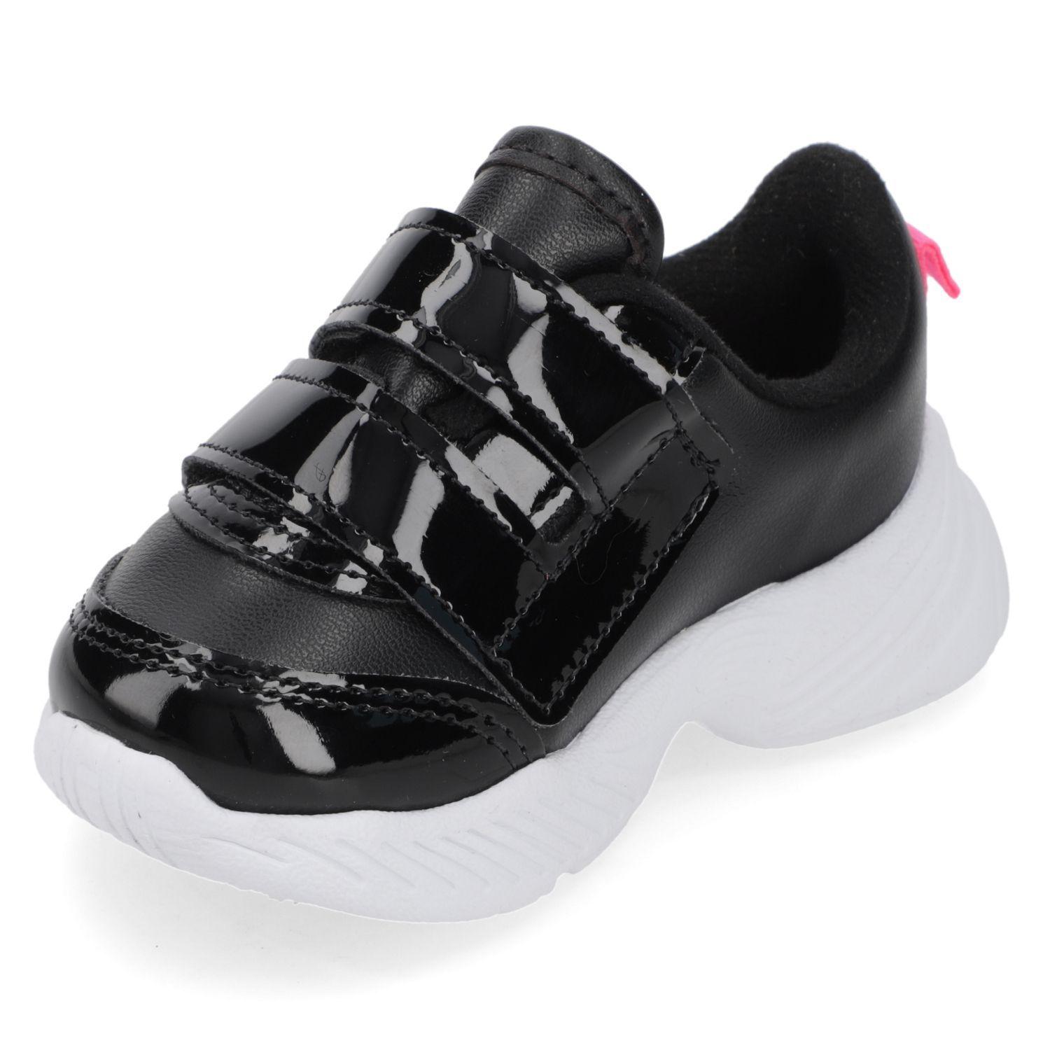 Zapatilla Negra Niña con Cierre de Velcro-2