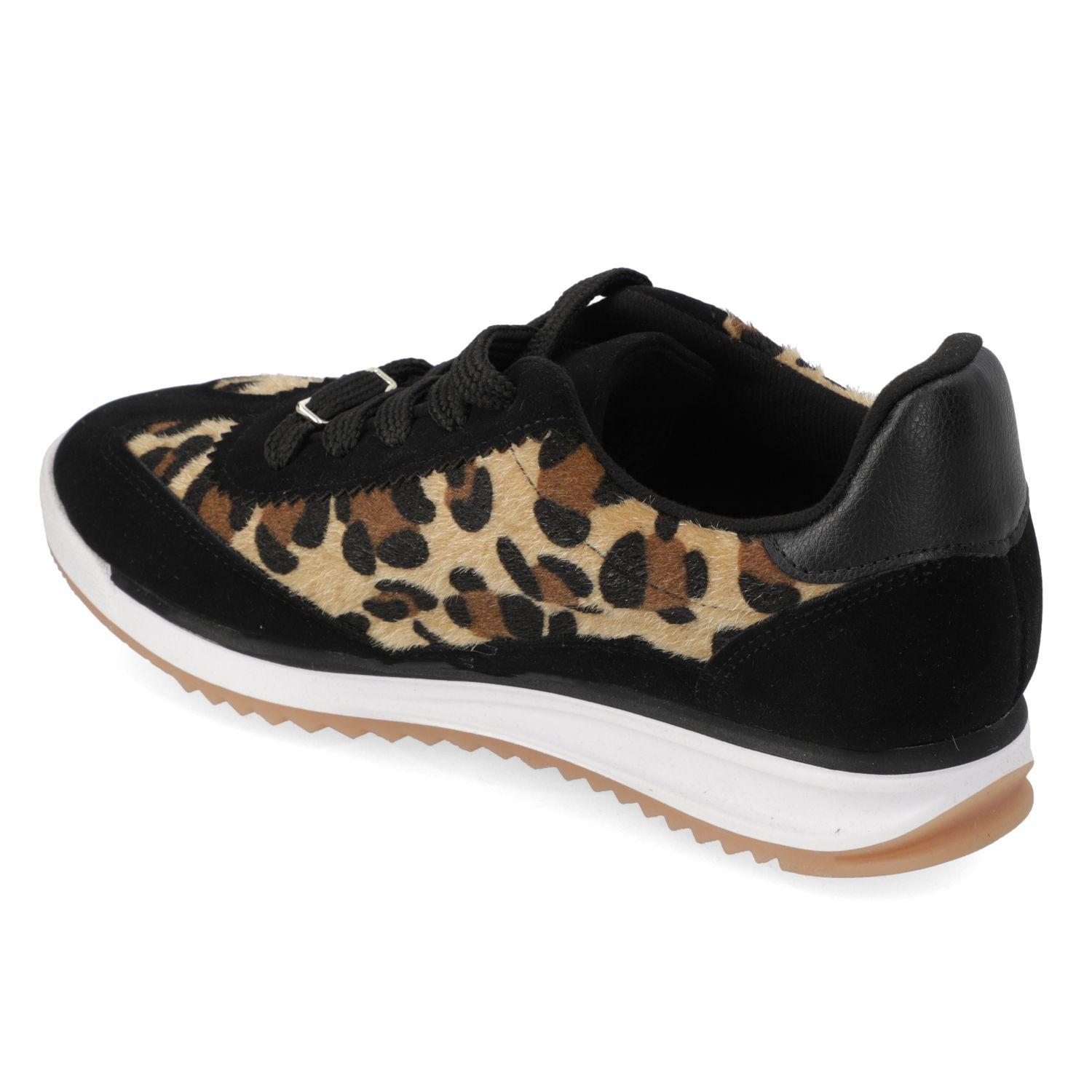 Zapatillas Casuales Negras Animal Print Vizzano-3