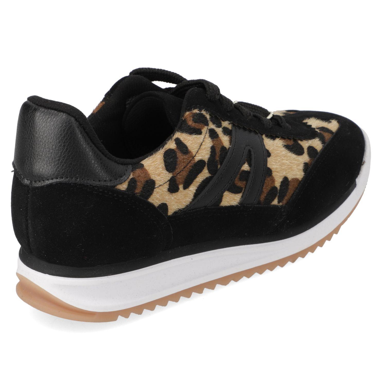 Zapatillas Casuales Negras Animal Print Vizzano-4