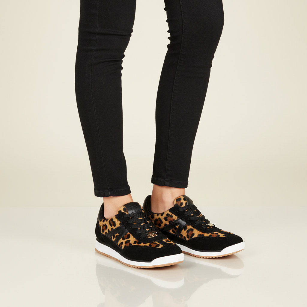 Zapatillas Casuales Negras Animal Print Vizzano-6